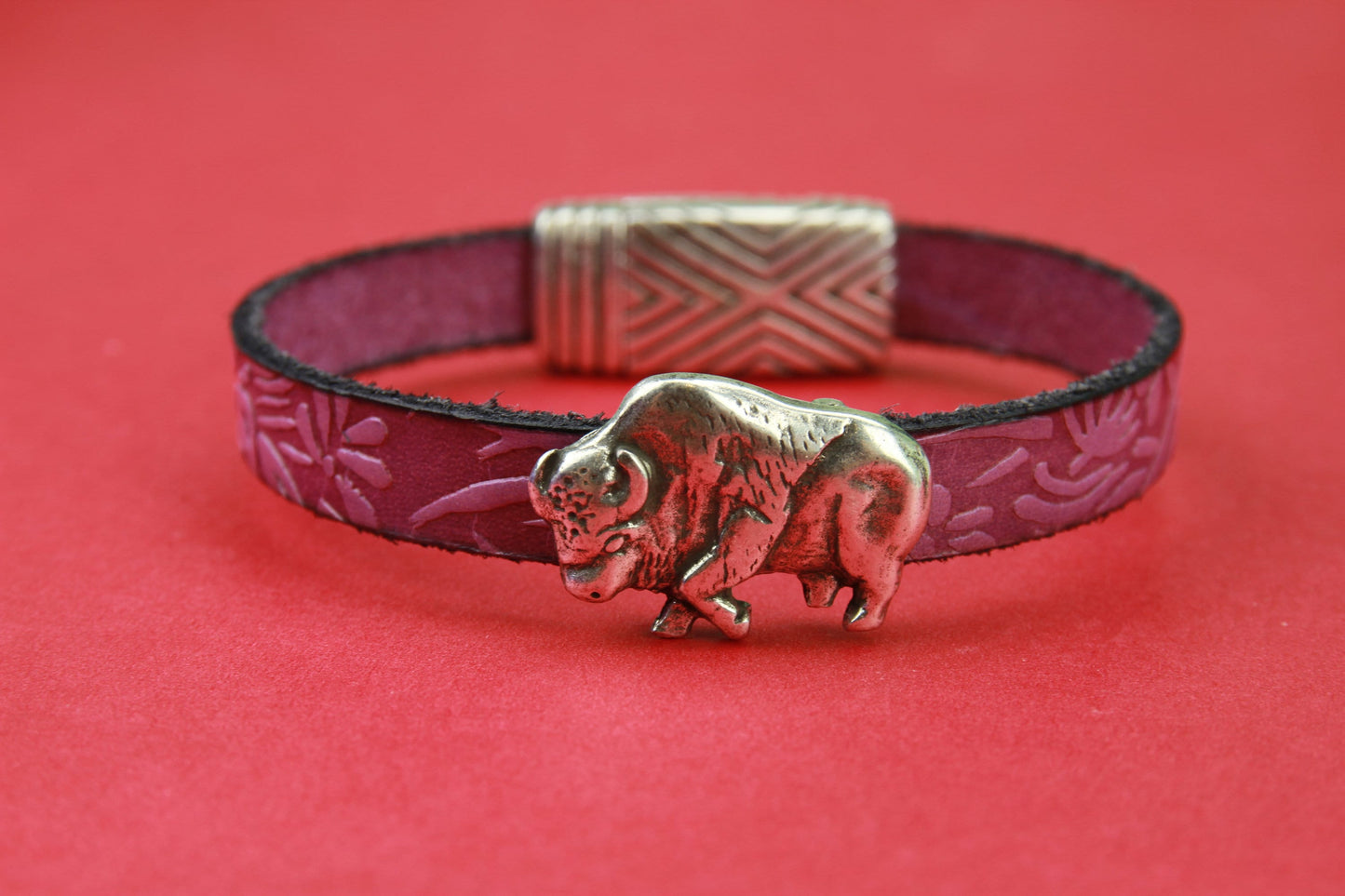 FS0123>> MADE in EUROPE zamak bizon slider, 10mm flat cord buffalo slider, 10mm leather cord sliders  Qty1