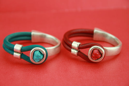 B0049/50>>MADE in EUROPE zamak button half bracelet +loop maker slider, zamak half bracelet for 5mm round cord (6724/5) Qty1