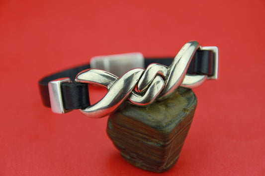 C0088>>MADE in EUROPE zamak chain connector, flat leather cord chain connector Qty 1