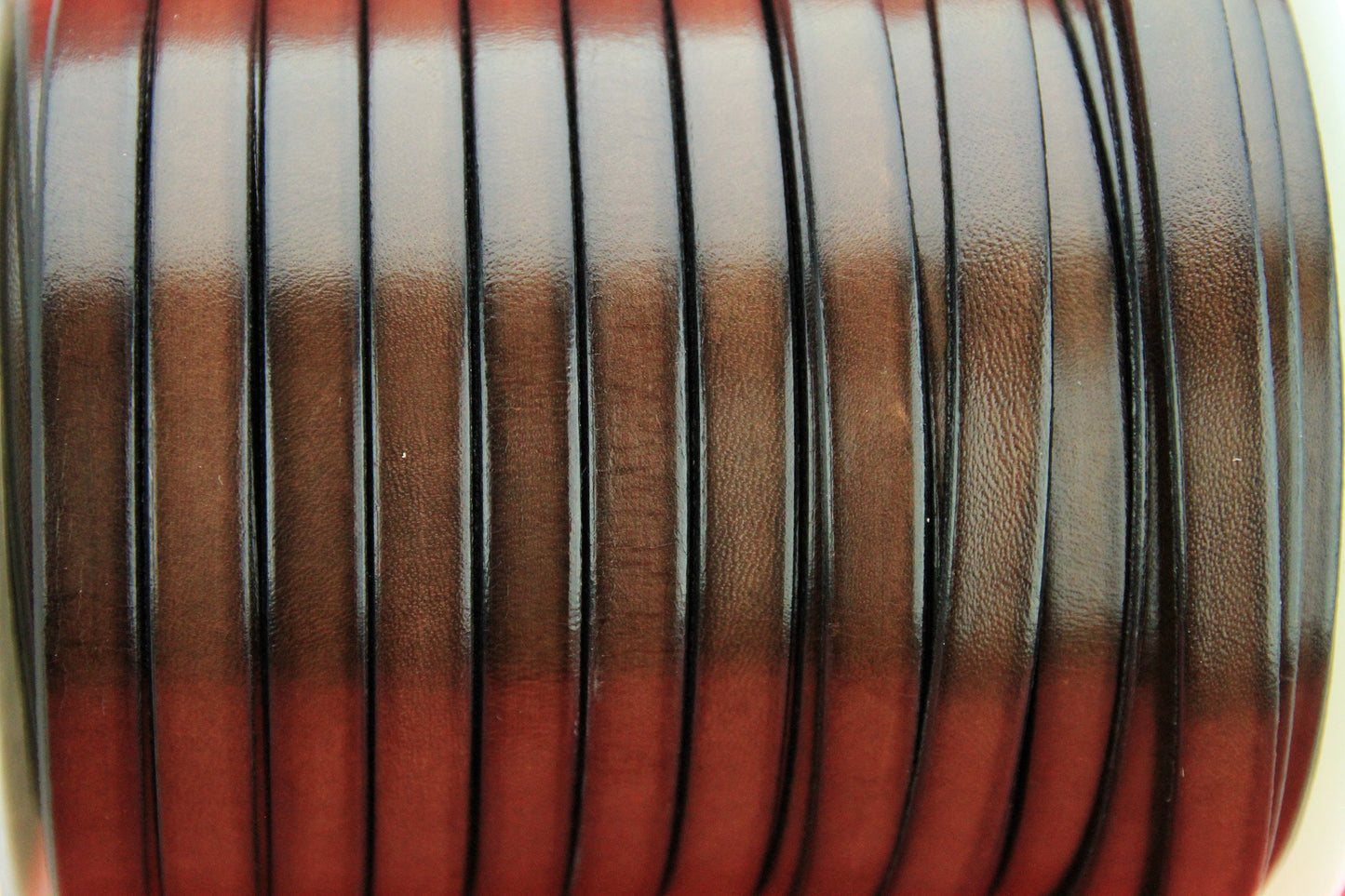 MADE IN SPAIN 24" flat leather cord, brown 10mm flat leather cord, 10mm plain leather cord(221/10/37)