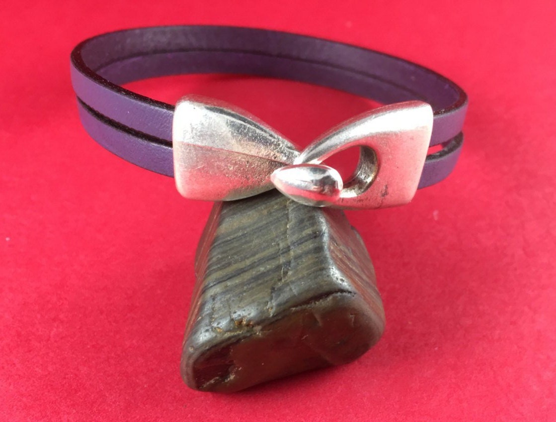 FC0225>> MADE in EUROPE Flat leather cord clasp, hook clasp, plain leather clasp, made in Greece, zamak closure (x5844as)QTY1