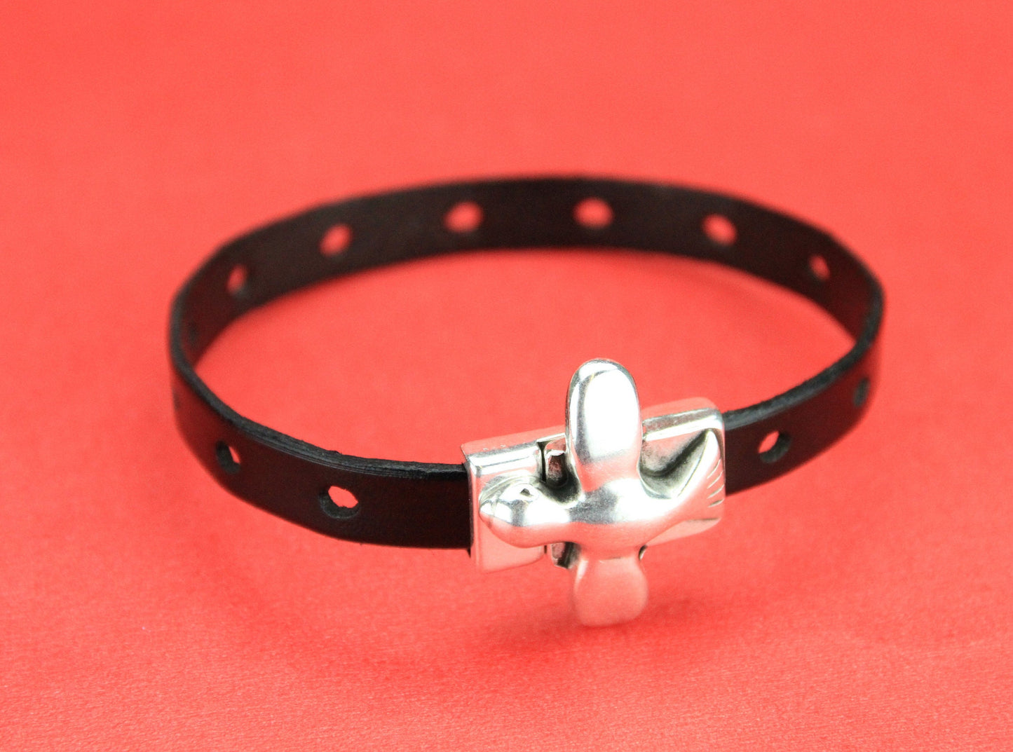 FC0291>> MADE in EUROPE zamak 10mm flat cord clasp, 10mm bird clasp, dove clasp, Qty1
