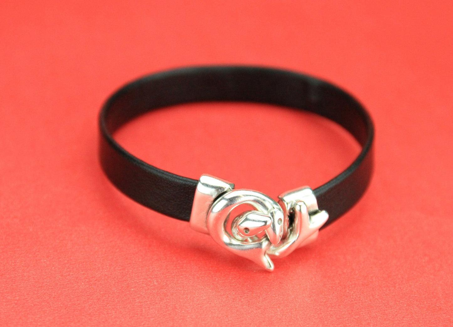 FC0288>>MADE in EUROPE zamaktwo fish hook clasp, 10mm flat cord fish clasp, silver hook clasp (NG4396) Qty1