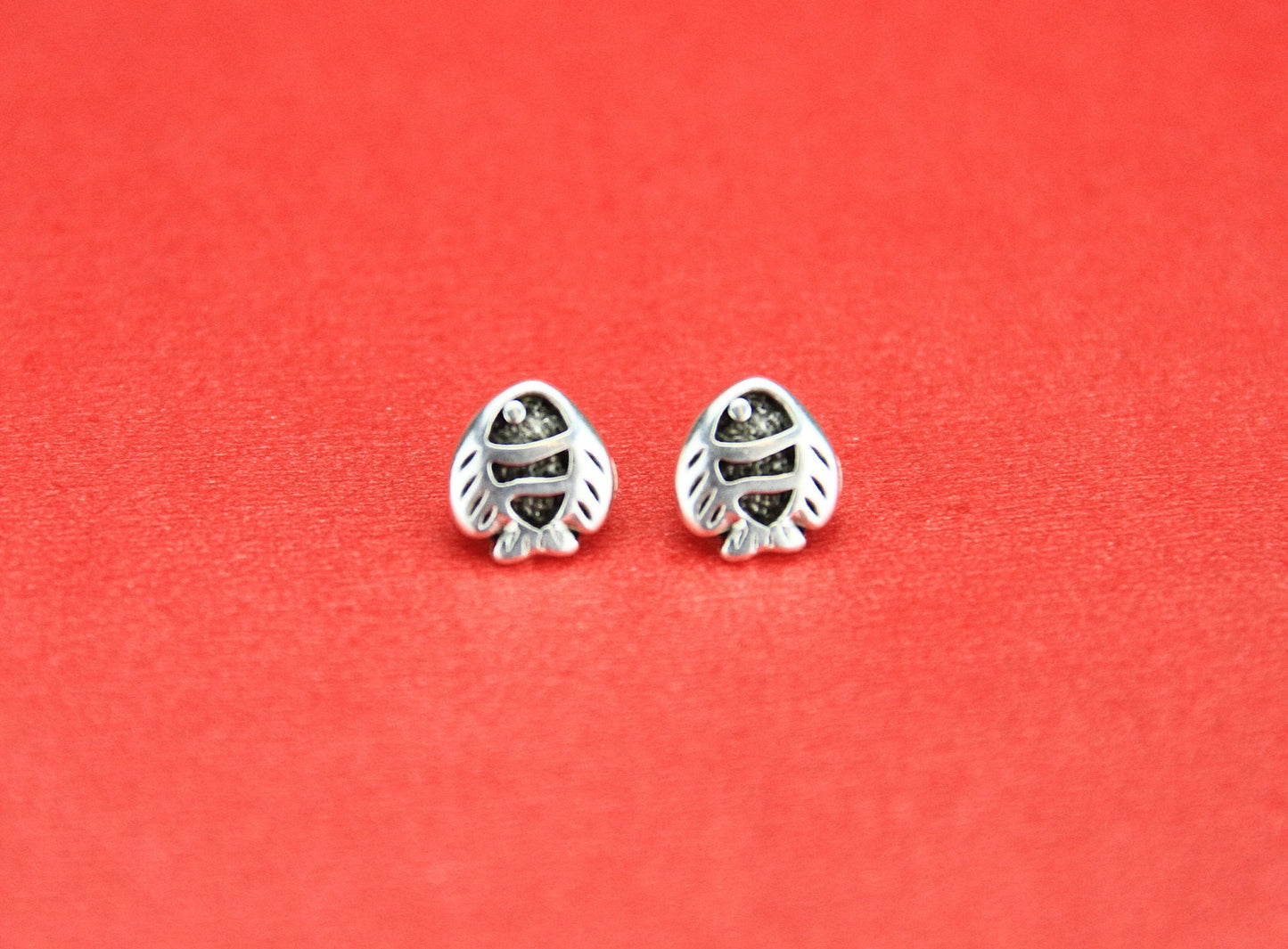 FS0129>>MADE in EUROPE 4 tiny fish sliders, 5mm flat cord slider, flat cord zamak fish sliders Qty4