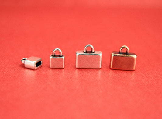 FC0363>>MADE in EUROPE leather cord ends, flat leather cord 2 end caps, leather cord end caps (ng2032/2031)Qty2