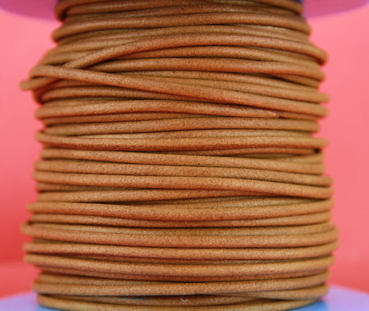 MADE IN SPAIN 6 feet 3mm leather cord, 3mm whisky leather cord, 3mm round leather cord,(3ANIWHI)