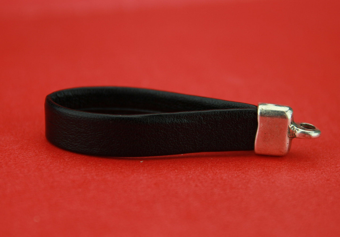 6/3 MADE in EUROPE key holder end cap, flat leather cord 2 end caps, leather cord end caps (7466S)Qty2