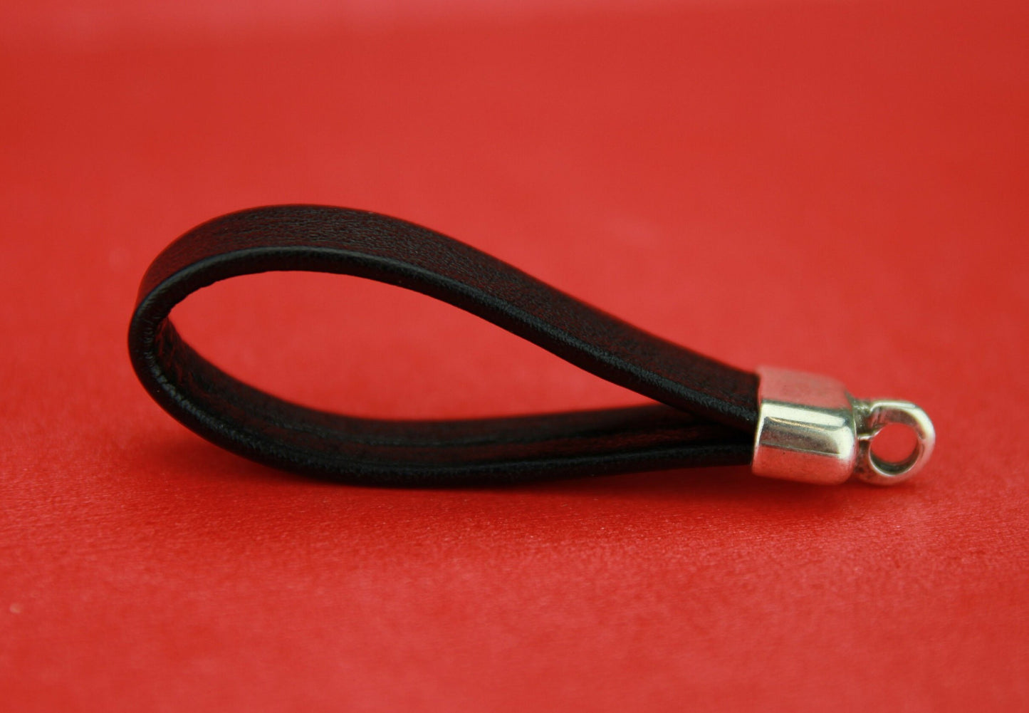 6/3 MADE in EUROPE key holder end cap, flat leather cord 2 end caps, leather cord end caps (7466S)Qty2