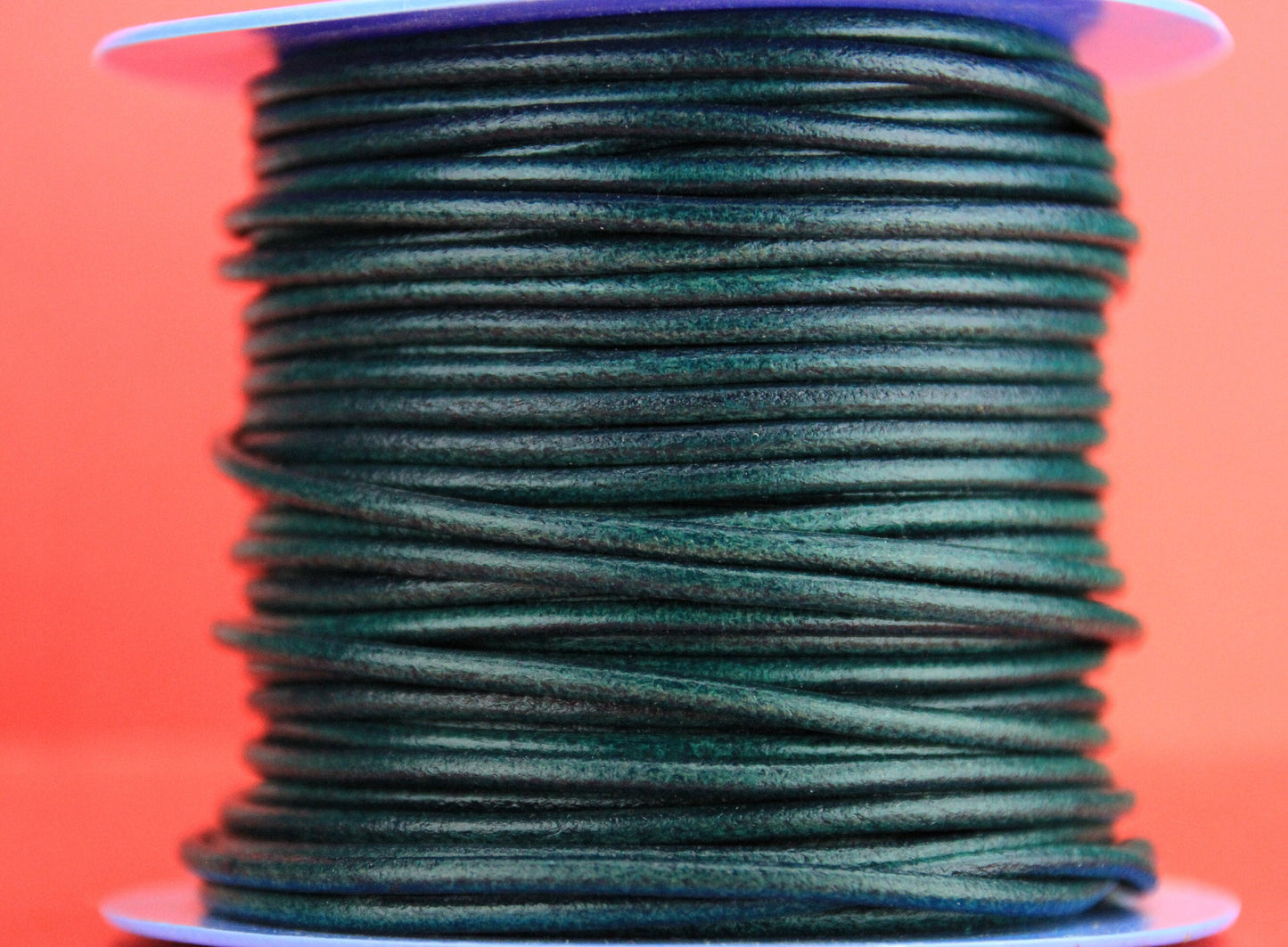 MADE in EUROPE 2 yards of 3mm BOTTLE green leather cord, 3mm round leather cord, genuine leather cord (3ANIVERAZ)