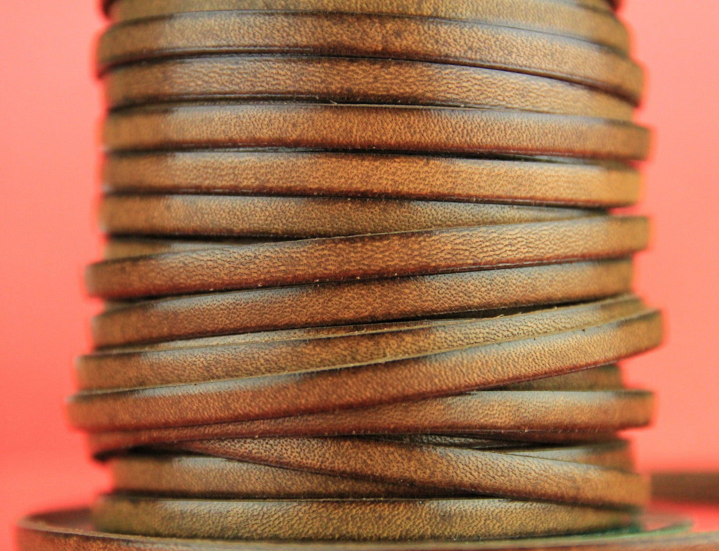 MADE in EUROPE 1 yard of leather cord, 5mm leather cord, flat leather cord, 5mm taupe leather cord (MARF5TAU)