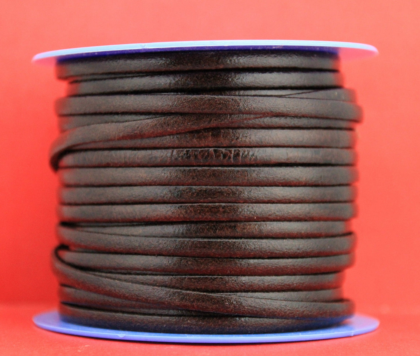 MADE in EUROPE 1 yard of 5mm flat leather cord, genuine leather 5mm strip, brown flat leather cord (VM5ANIMAR)
