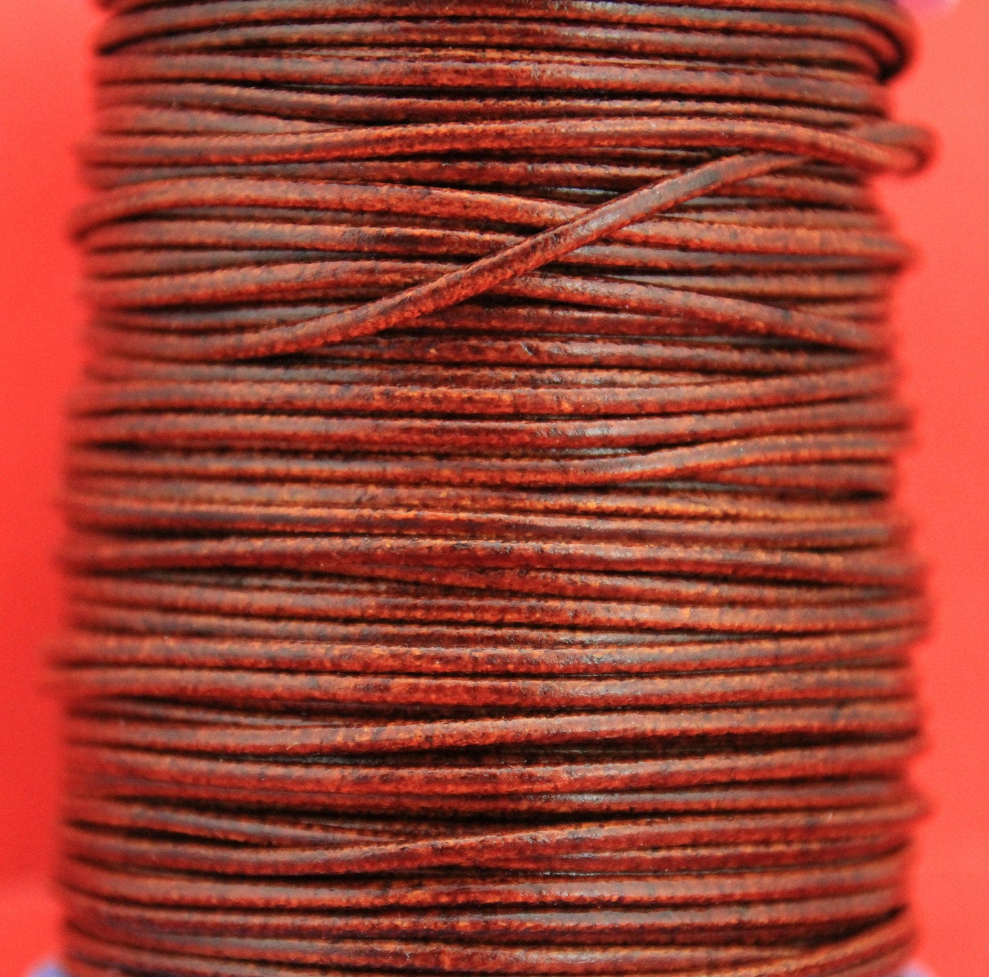 MADE IN SPAIN 6 feet 2mm leather cord, 2mm tobacco leather cord, 2mm round leather cord, (2ANITAB)