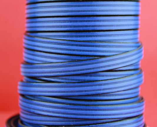MADE in SPAIN 24" of stripped leather cord, 10mm flat engraved leather cord for bracelet, embossed 10mm leather cord (497/10/28)