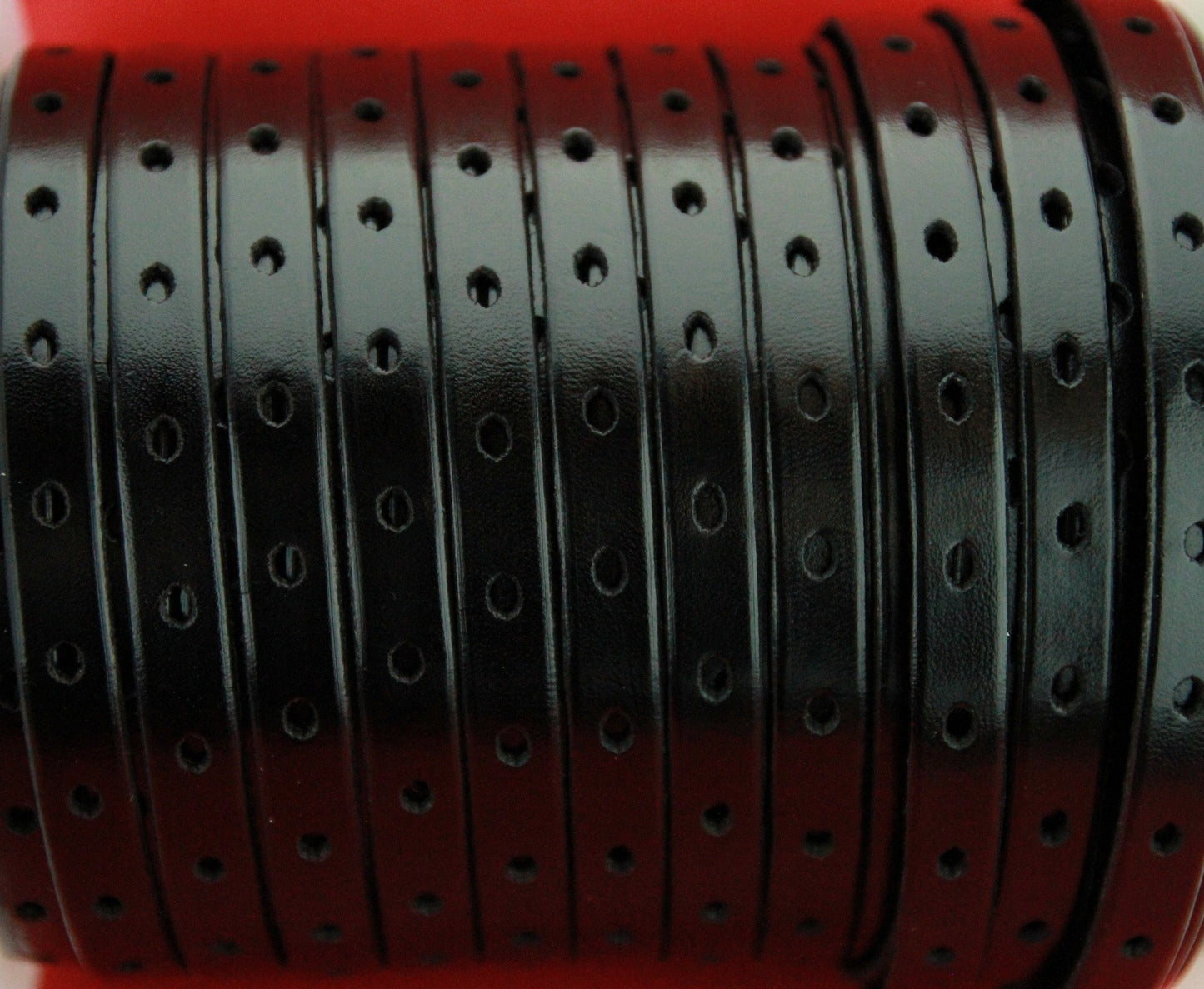 MADE IN SPAIN 24" perforated 10mm leather cord, perforated black leather cord, 10mm plain leather cord