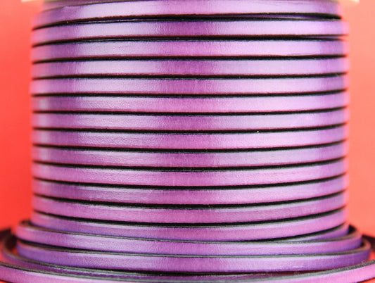 MADE in EUROPE 1 yard of 5mm flat leather cord, genuine leather 5mm strip, 5mm purple leather cord,  flat leather cord (221/05/06)