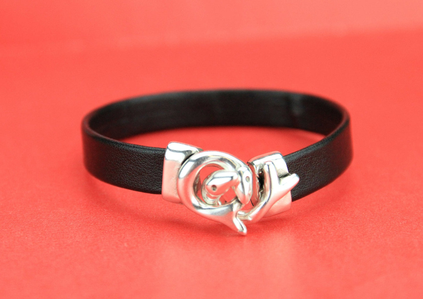 FC0288>>MADE in EUROPE zamaktwo fish hook clasp, 10mm flat cord fish clasp, silver hook clasp (NG4396) Qty1