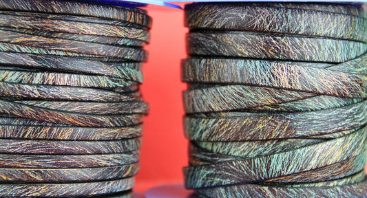 MADE in EUROPE 24'' multi color leather cord, 5mm flat leather cord, 10mm flat leather cord(vmmulespur)