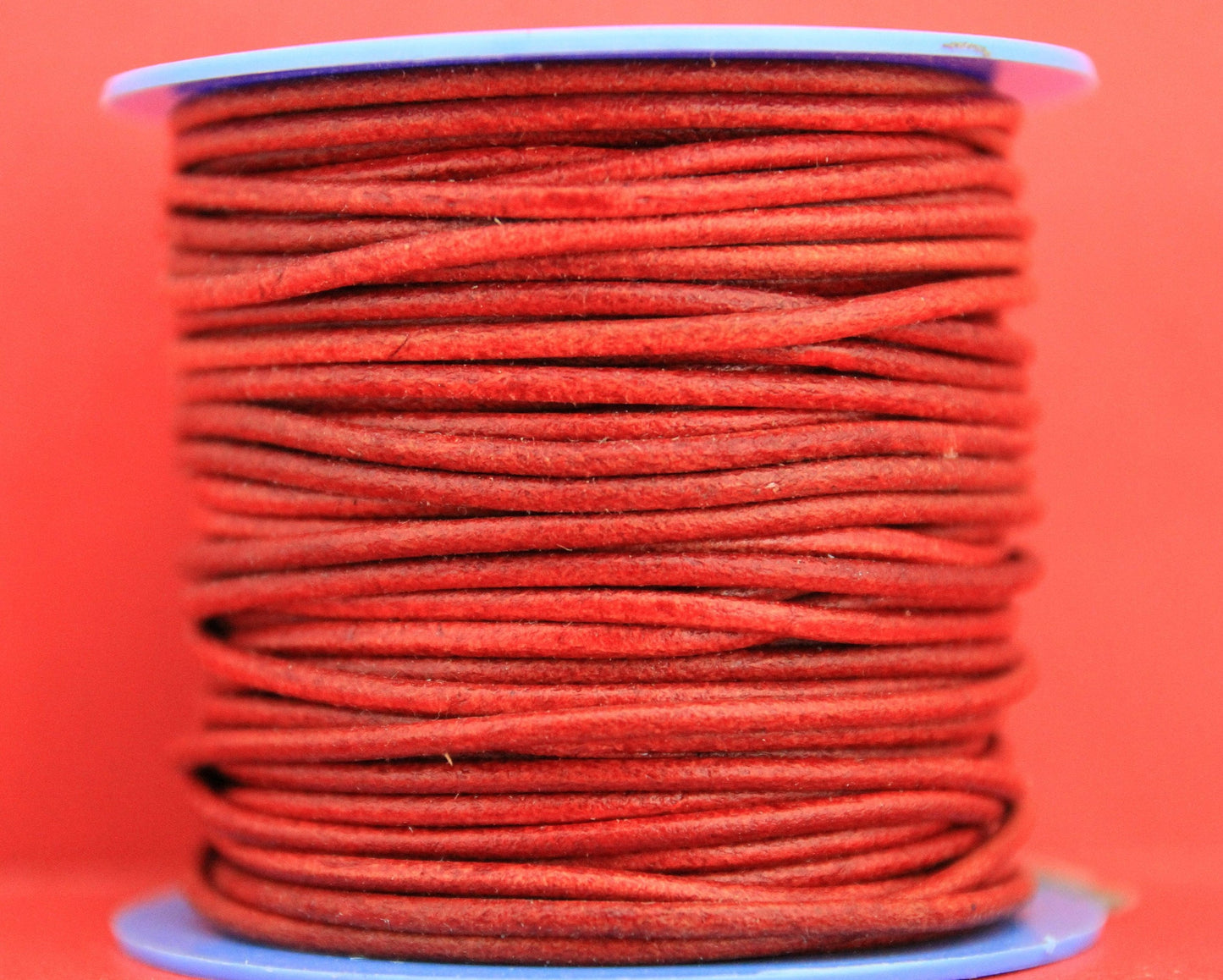 MADE IN SPAIN 6 feet 2mm leather cord, 2mm red leather cord, 2mm jewelry leather cord (2ANIROJ)