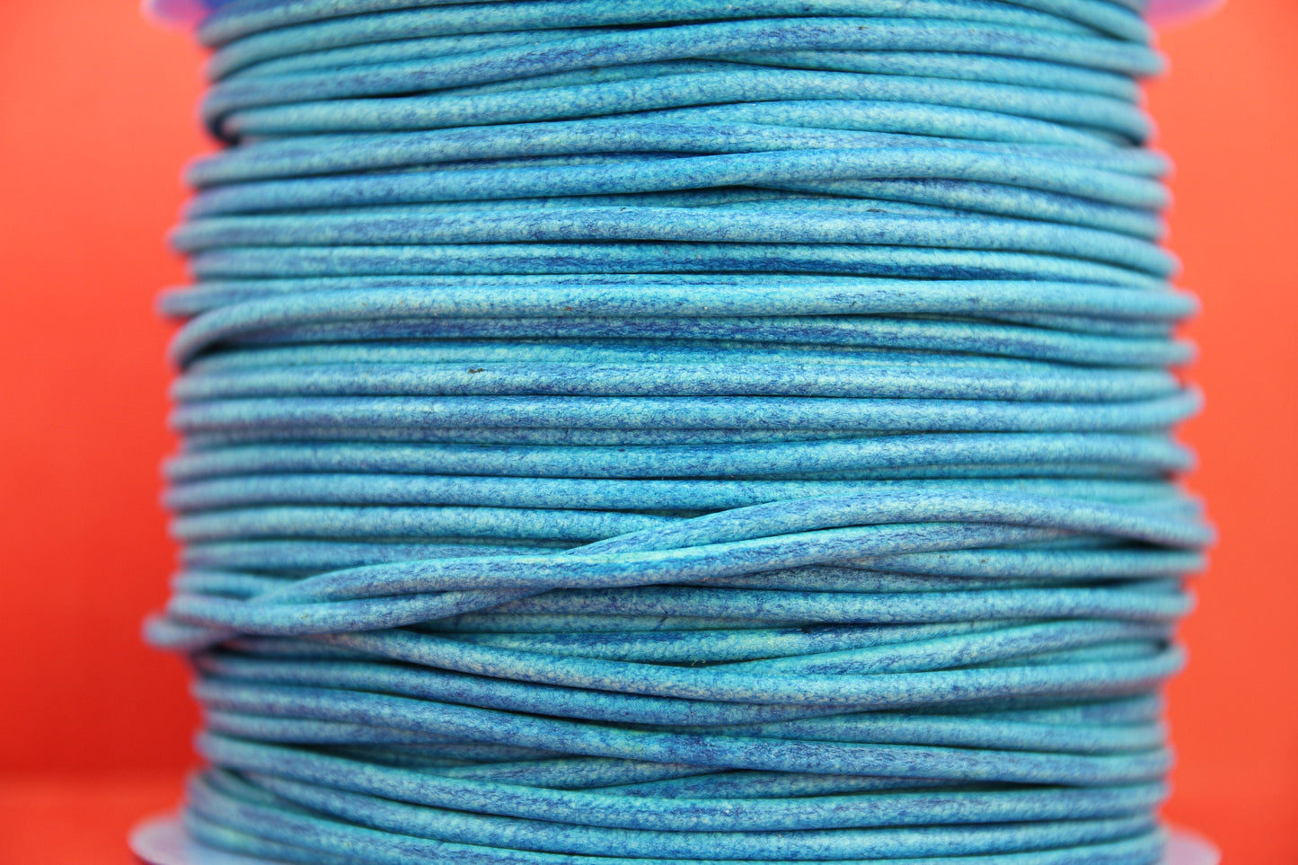 MADE in EUROPE 2 yards of 3mm turquoise leather cord, 3mm round leather cord, 3mm turquoise leather cord (3MS321)