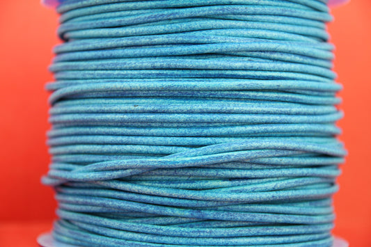 MADE in EUROPE 2 yards of 3mm turquoise leather cord, 3mm round leather cord, 3mm turquoise leather cord (3MS321)