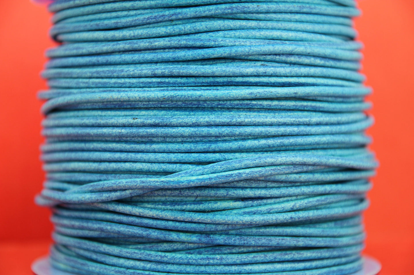 MADE in EUROPE 2 yards of 3mm turquoise leather cord, 3mm round leather cord, 3mm turquoise leather cord (3MS321)