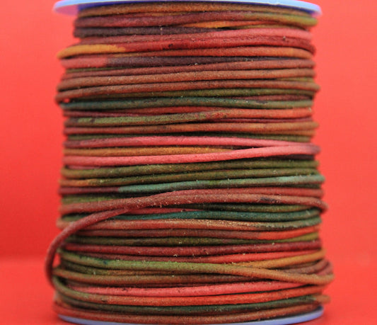 MADE IN SPAIN 6 feet 2mm or 2.5mm multicolor leather cord by choice