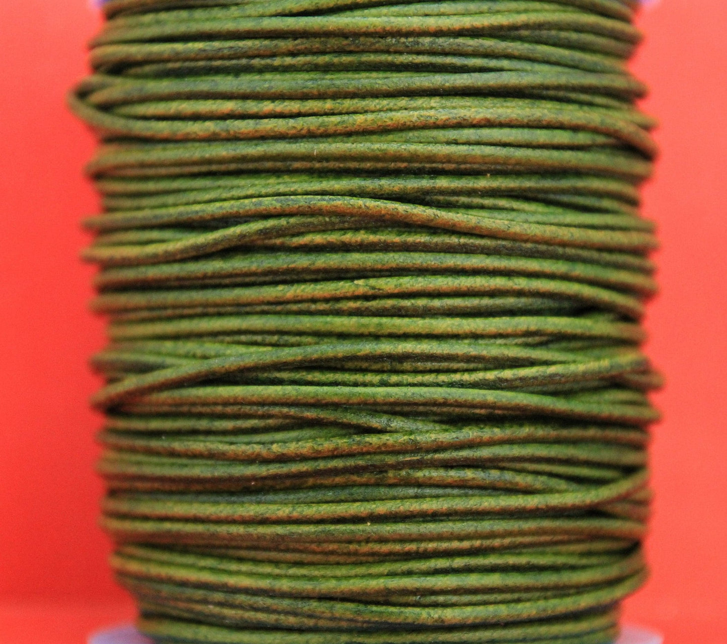 MADE IN EUROPE 6 feet 2mm leather cord, 2mm green leather cord, 2mm round leather cord, (2ANIVCA)
