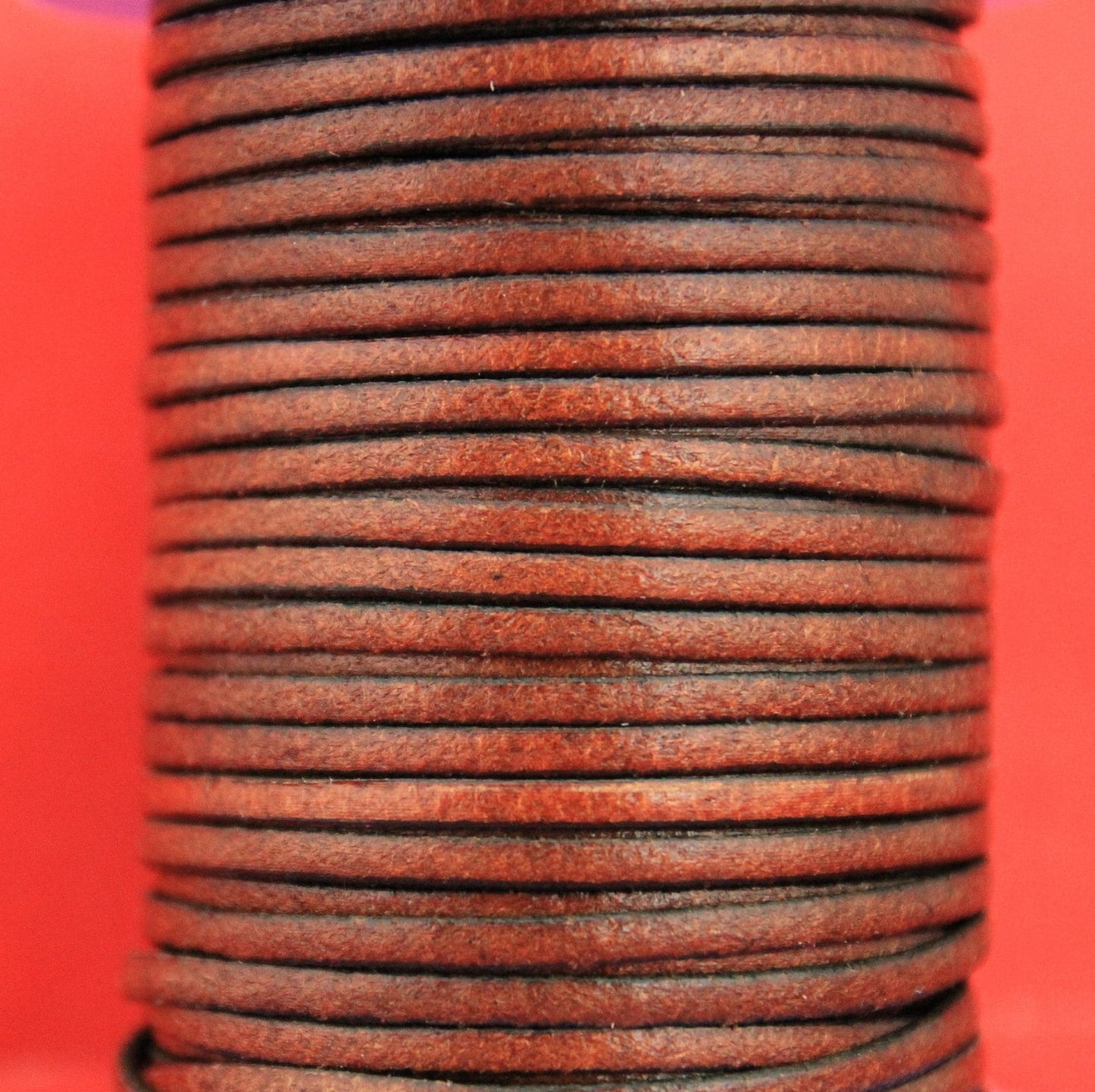 MADE in EUROPE 1 yard of 3mm flat tobacco leather cord, genuine flat leather cord, 3x2mm flat leather cord (VM3ANITAB)