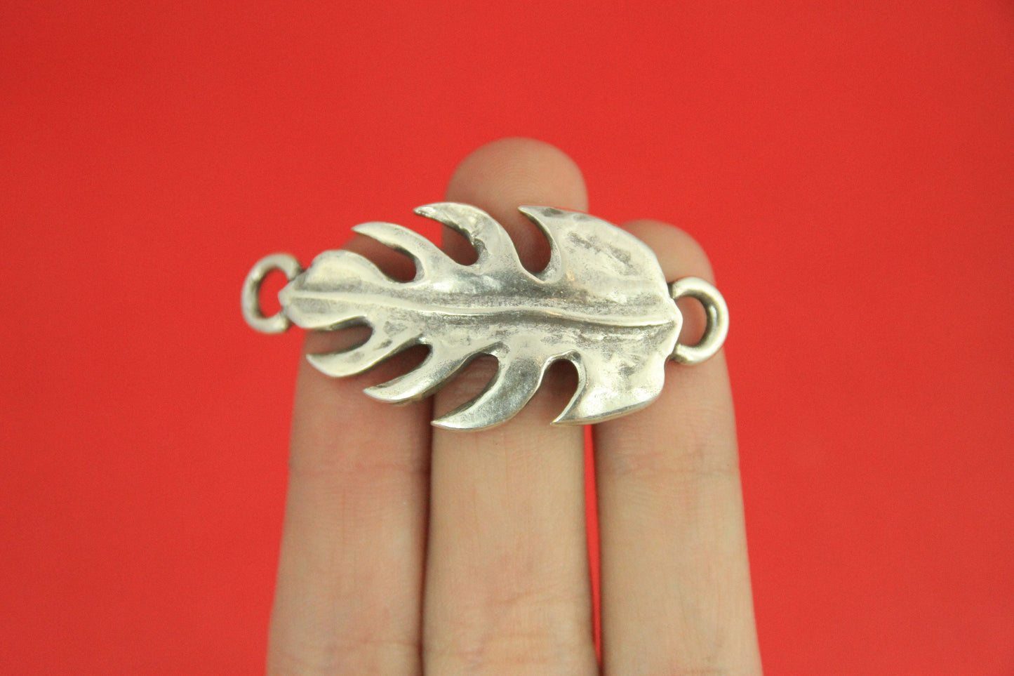 C0002>>MADE in EUROPE zamak leaf connector, bracelet connector, bracelet leaf connector qty1