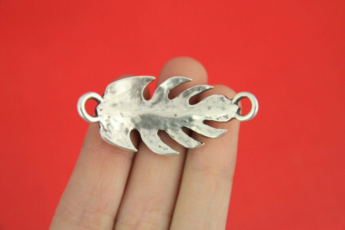 C0002>>MADE in EUROPE zamak leaf connector, bracelet connector, bracelet leaf connector qty1