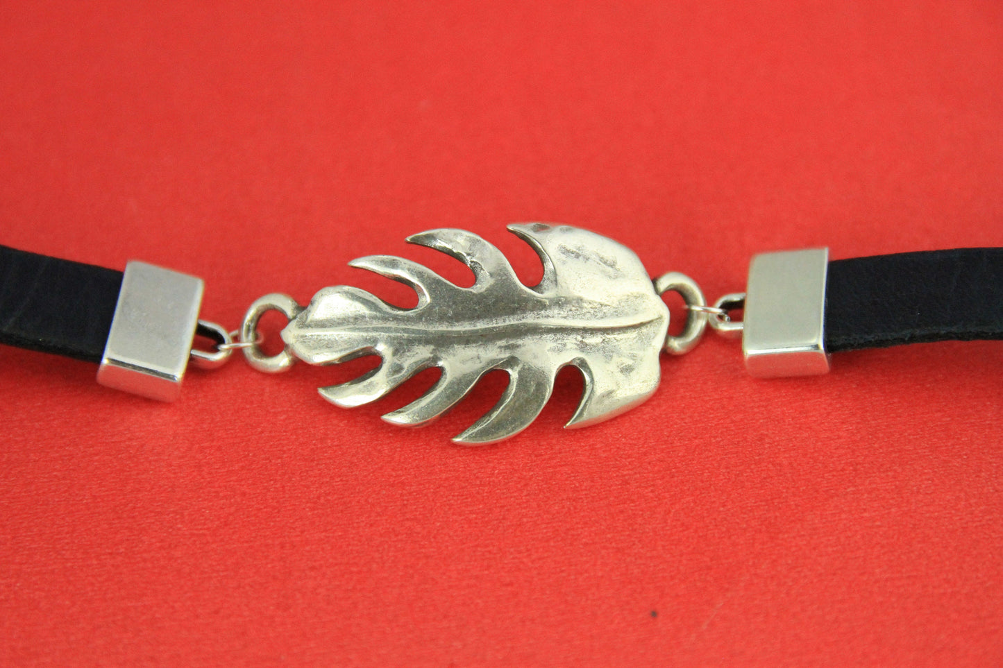 C0002>>MADE in EUROPE zamak leaf connector, bracelet connector, bracelet leaf connector qty1