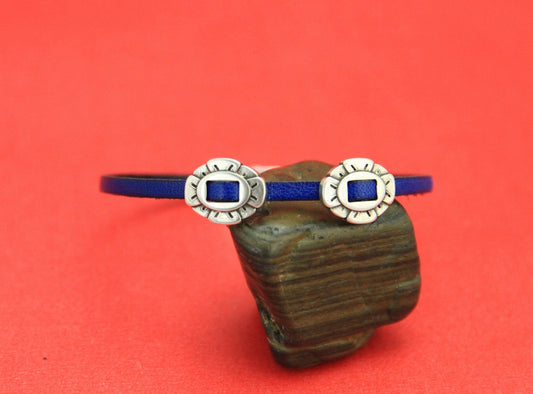 FS0350>>MADE IN EUROPE 2 zamak flower sliders, flat 3mm cord sliders, 3mm flat cord flower sliders,  Qty2