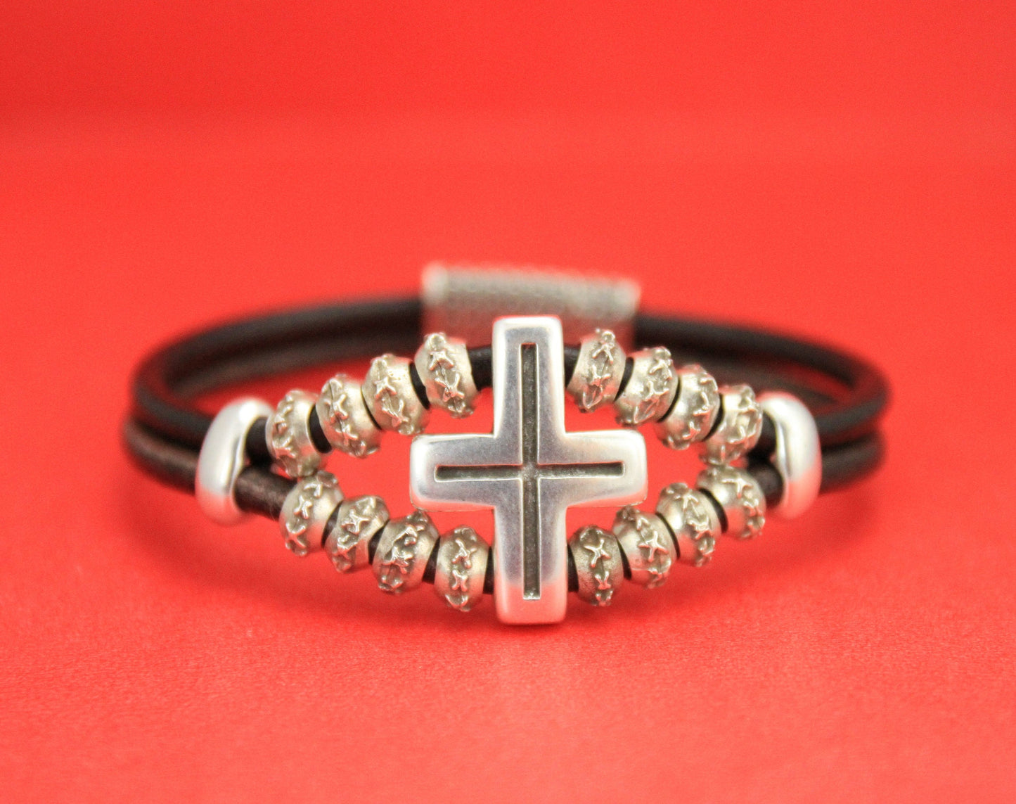 C0005>>MADE in EUROPE zamak 2 cross connectors, silver cross connectors, 4mm round cord connector,  (PF8574) Qty2
