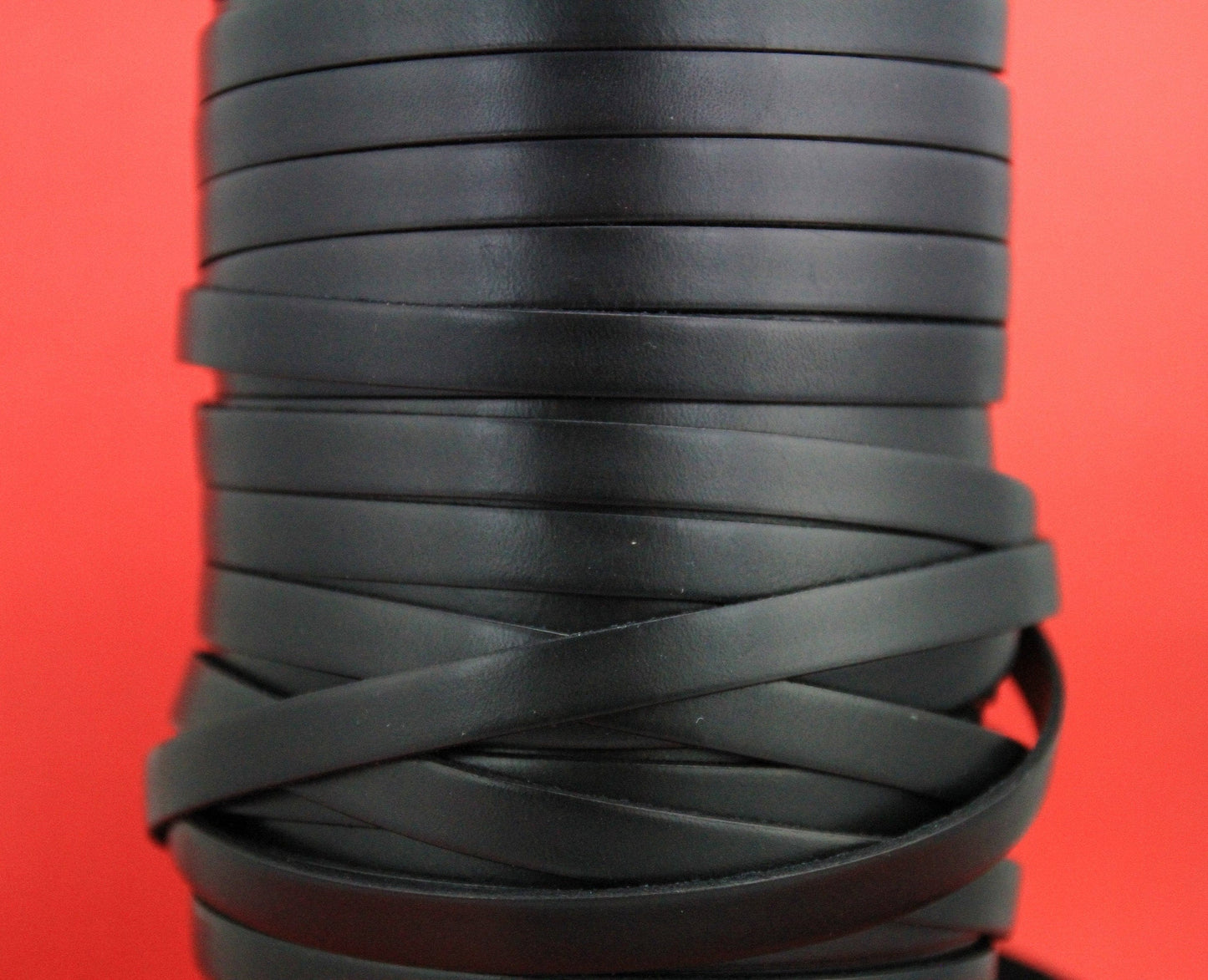MADE IN SPAIN 24" flat leather cord, black 10mm flat leather cord, 10mm plain leather cord
