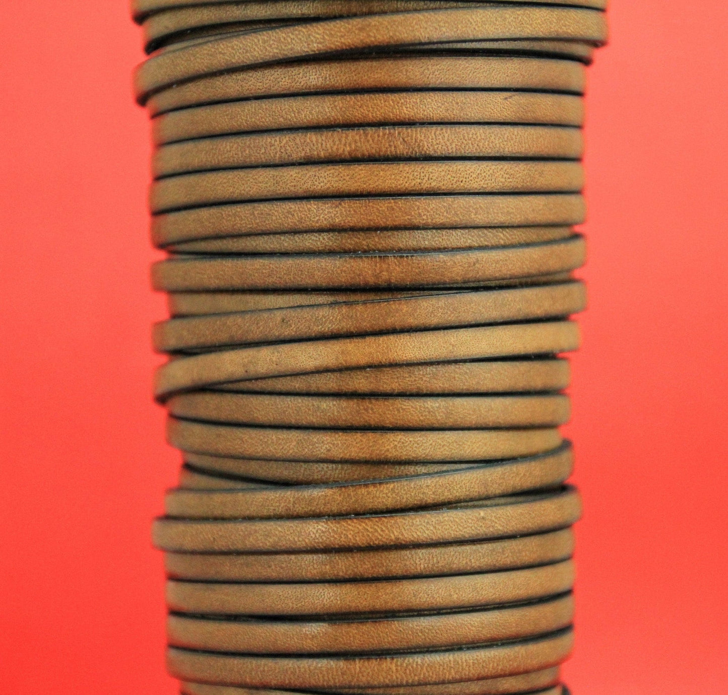 MADE in EUROPE 1 yard of leather cord, 5mm leather cord, flat leather cord, 5mm taupe leather cord (MARF5TAU)
