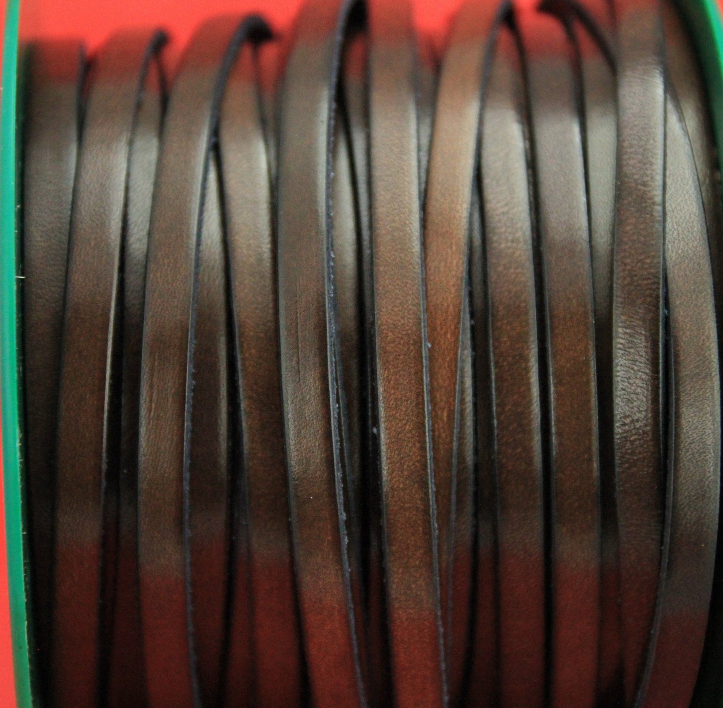 MADE in EUROPE 1 yard of 6mm  flat leather cord, genuine leather 6mm strip, 6mm brown leather cord (MARF6BRNAT)