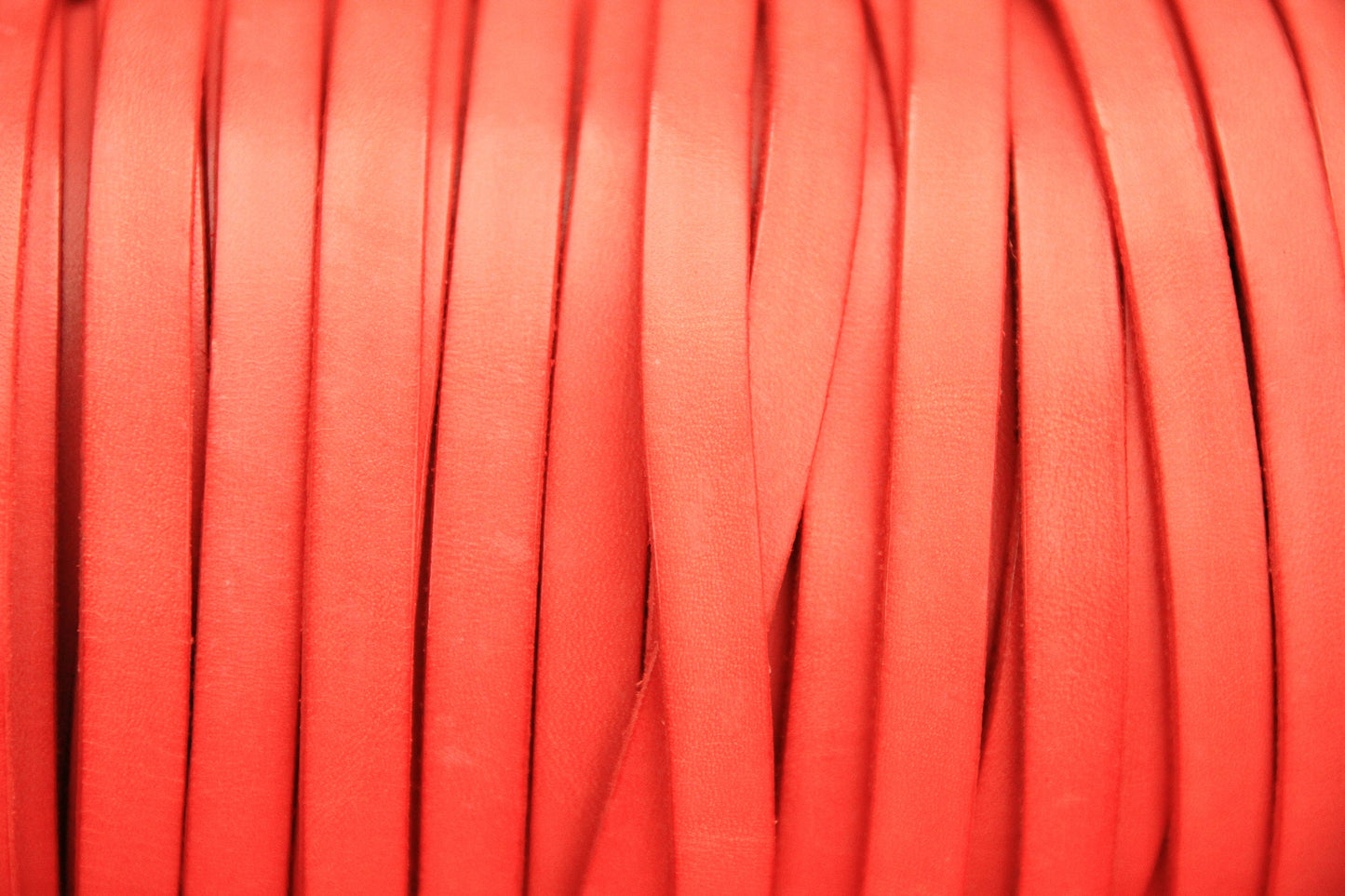 MADE IN SPAIN 24" flat leather cord, coral flat leather cord, 10mm flat leather cord (MARF10COR)