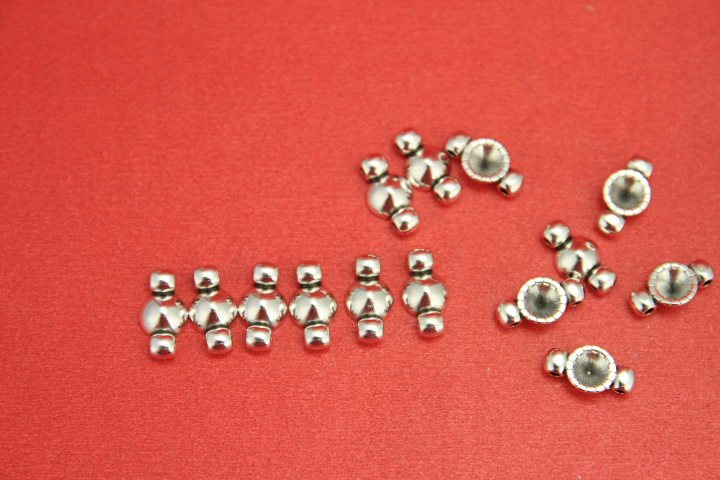 C0010>>MADE in EUROPE 6 zamak tiny connectors (with Swarovski crystal or without by choice), (NG2180) qty6