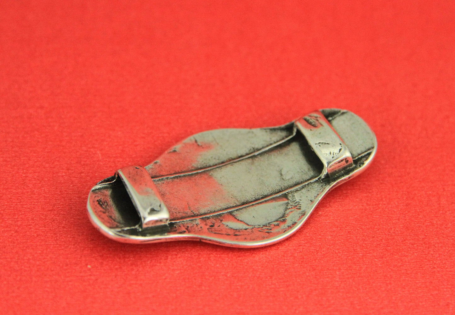 FS0354>>MADE in EUROPE zamak silver slider,  zamak 10mm flat slider, zamak large engraved slider Qty1