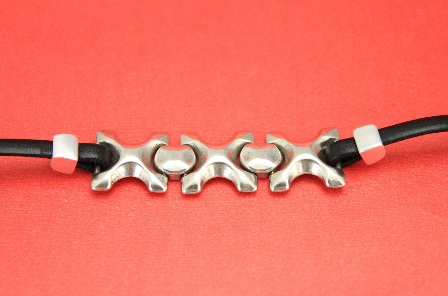 C0012>> MADE in EUROPE 5mm cord zamak chain connector, flat 5mm leather cord zamak connector Qty 1
