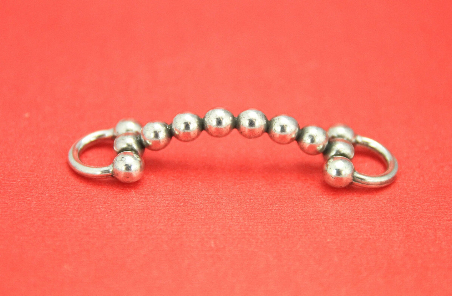 C0013>> MADE in EUROPE zamak beaded connector, flat 10mm leather cord connector Qty 1