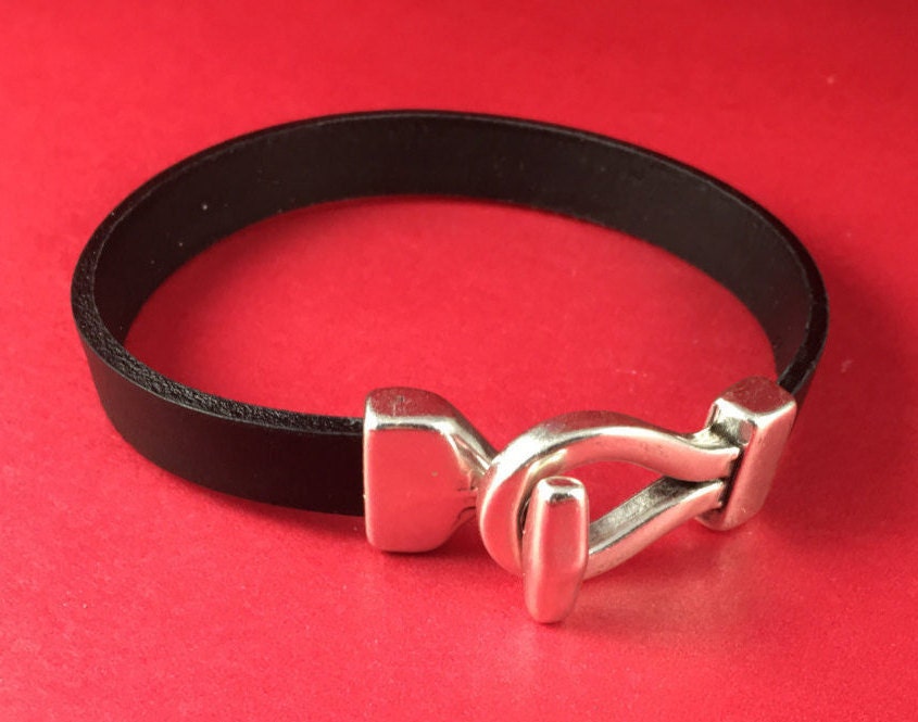 FC0311>>MADE in EUROPE zamak hook clasp, 10mm flat cord clasp, silver hook clasp (NG1501) Qty1