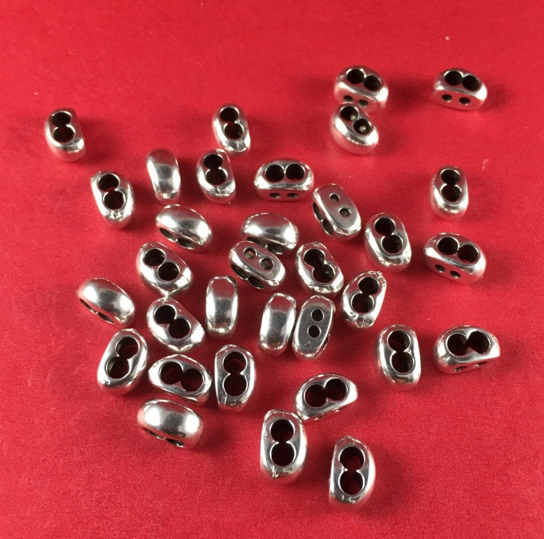 12/1 MADE in EUROPE 4 round cord separators, gold and silver strand separators, 3mm round cord strand separator, Qty4