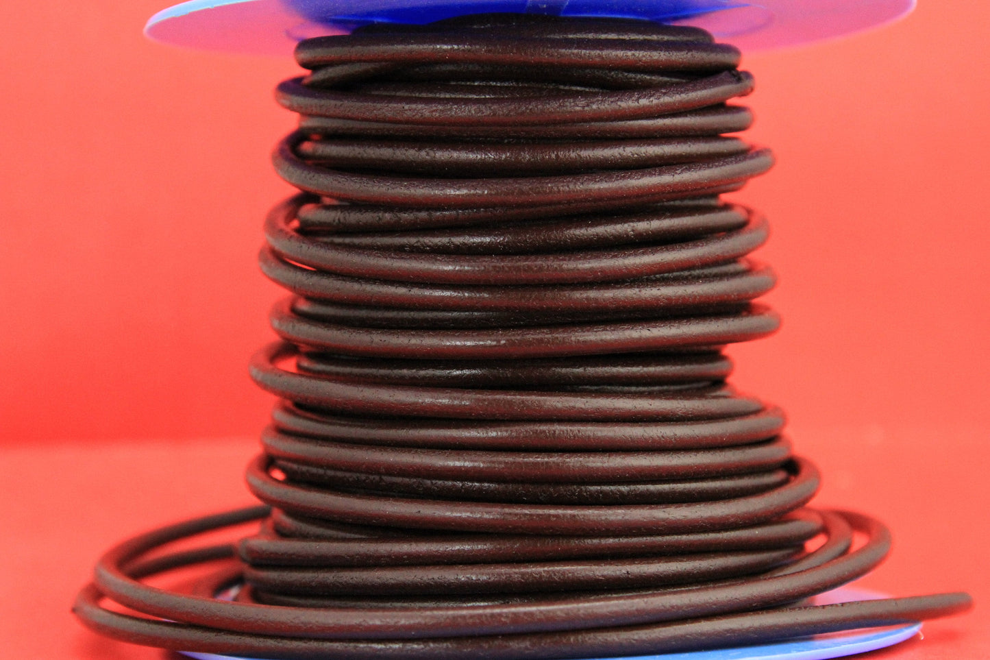 MADE IN SPAIN 1 yard 3.5mm round leather cord, dark brown genuine leather cord (3.5ANIDBROWN)