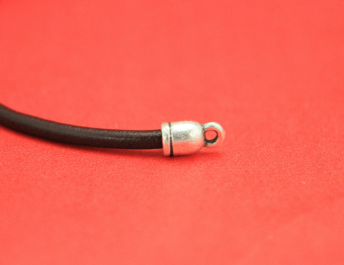 6/1 MADE in EUROPE 4 leather cord ends, 6mm cord ends, silver cord ends for round 6mm leather cord (X50496AS)Qty4