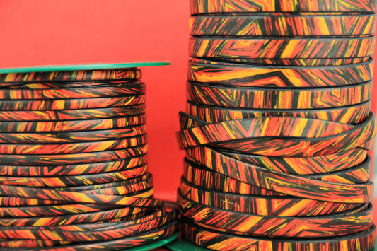 MADE in EUROPE 24'' multi color leather cord, 5mm and 10mm flat leather cord, flat multicolor leather cord (Firework)