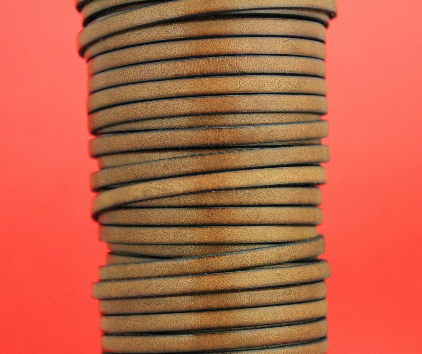 MADE in EUROPE 1 yard of leather cord, 5mm leather cord, flat leather cord, 5mm taupe leather cord (MARF5TAU)