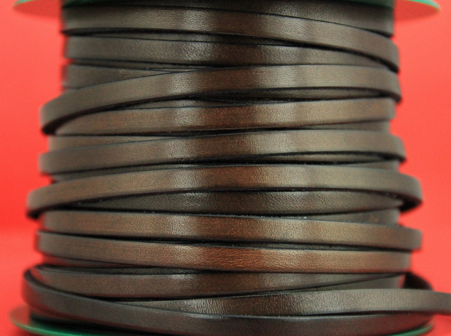 MADE in EUROPE 1 yard of 6mm  flat leather cord, genuine leather 6mm strip, 6mm brown leather cord (MARF6BRNAT)
