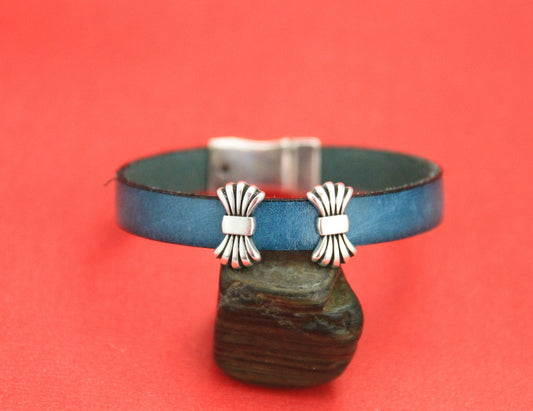 FS0364>>MADE IN EUROPE 2 zamak bow sliders 10mm flat cord, 10mm flat cord  bow sliders Qty2