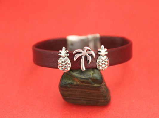 FS0366>>MADE IN EUROPE 2 zamak pineapple sliders 10mm flat cord, 10mm flat cord pineapple sliders  Qty2